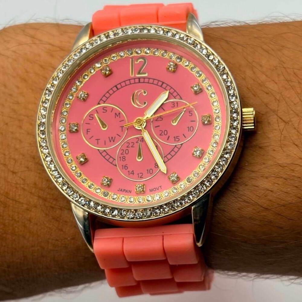 Gold & Pink Charming Charlie Men's Watch